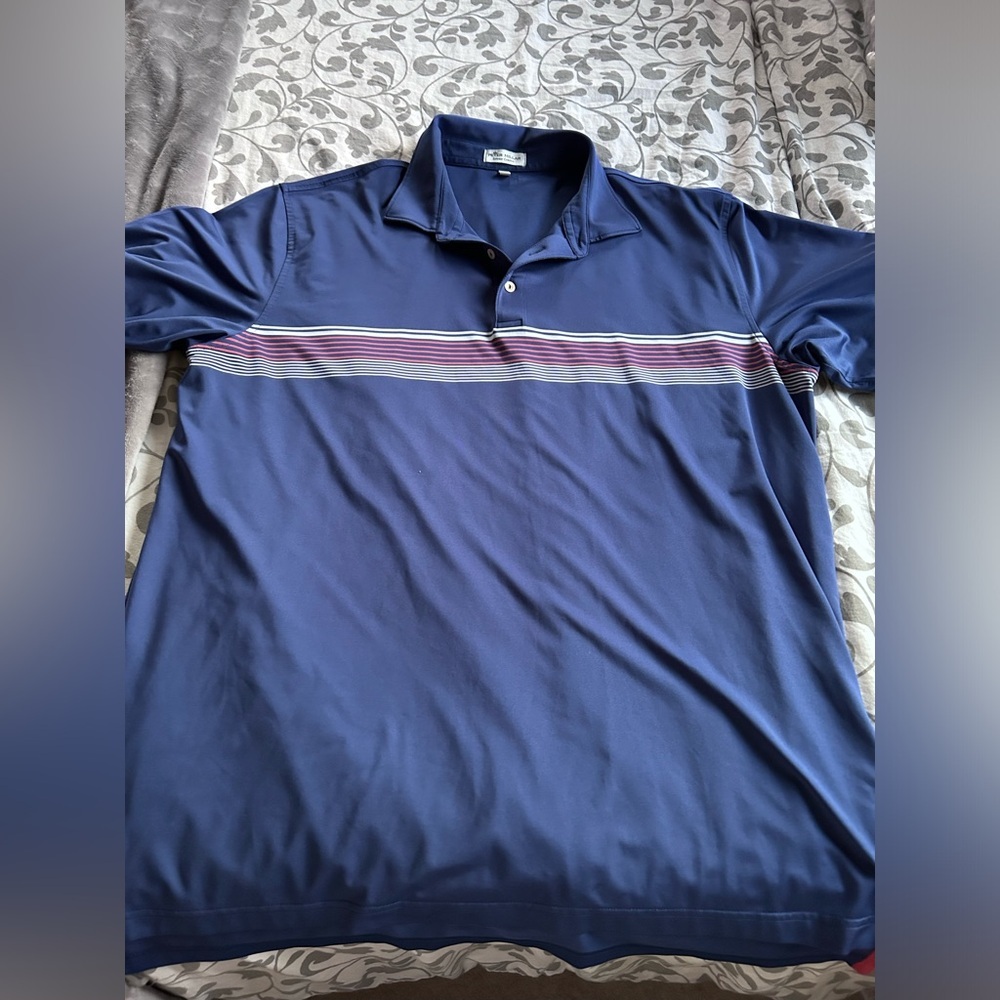 Peter Millar Summer Comfort Striped Polo Size XL